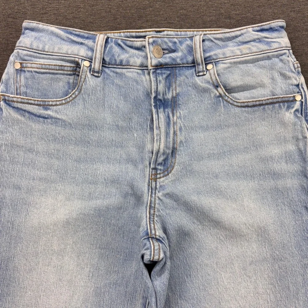 Quince Jeans Womens 30 High Rise Cropped Wide Leg Comfort Stretch Blue Denim - Picture 2 of 13